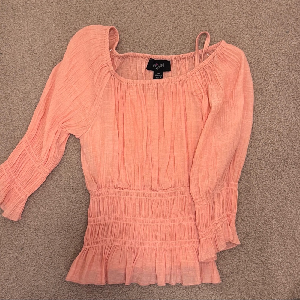 Peach Smocked Top
